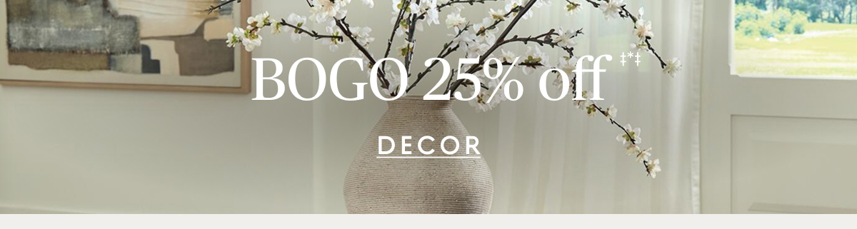 Buy one, get one 25% off decor