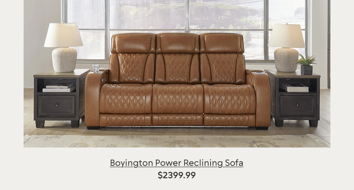 Boyington Dual Power Leather Reclining Sofa