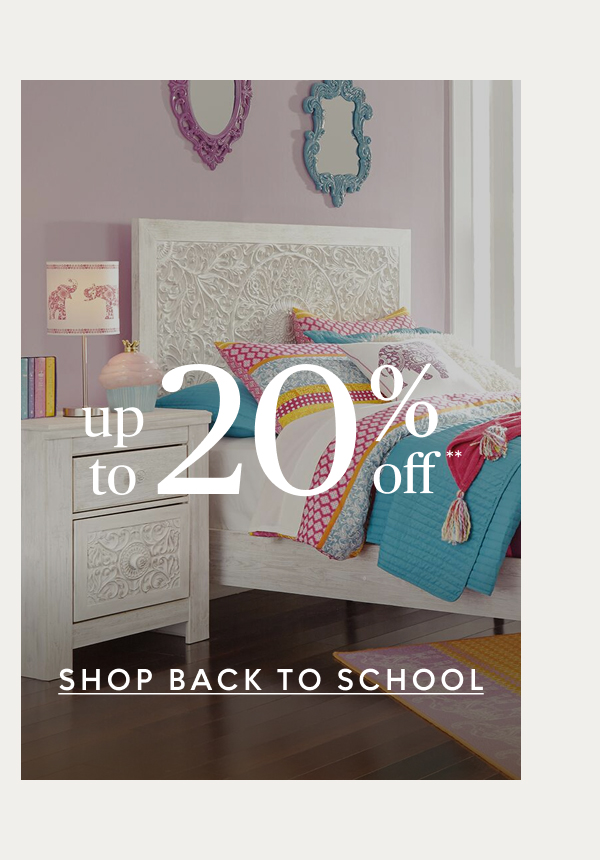 Back to school up to 20% off**