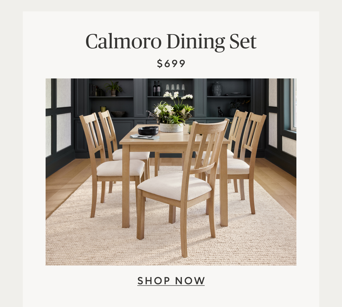 Calmoro Dining Table and 4 Chairs