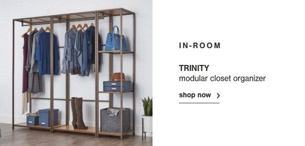 In-Room Trinity modular closet organizer shop now >