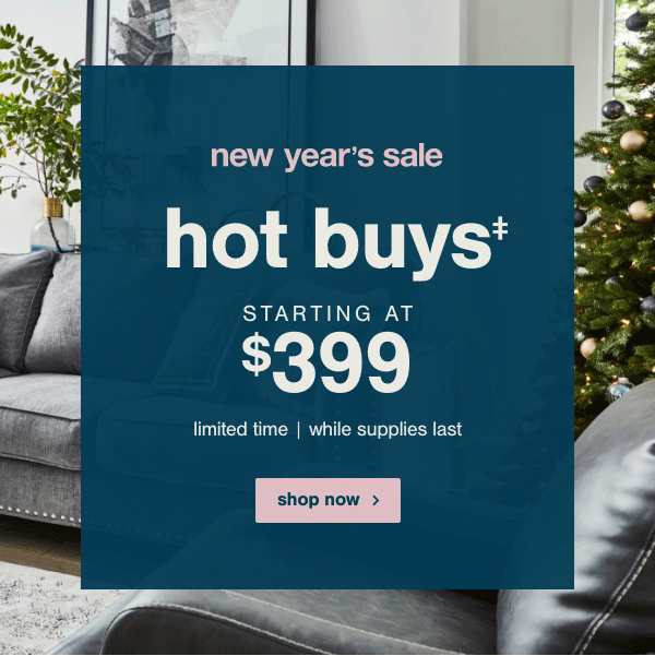 New Year's Sale Hot Buys Starting at $399 limited time while supplies last shop now