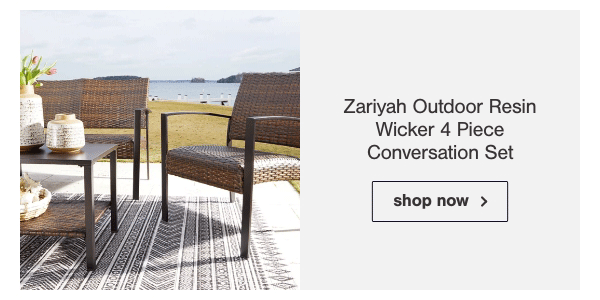 Zariyah Outdoor Resin Wicker 4 Piece Conversation Set shop now