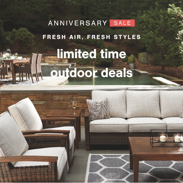 Don't let the sun set on our outdoor deals! Ashley Furniture Industries