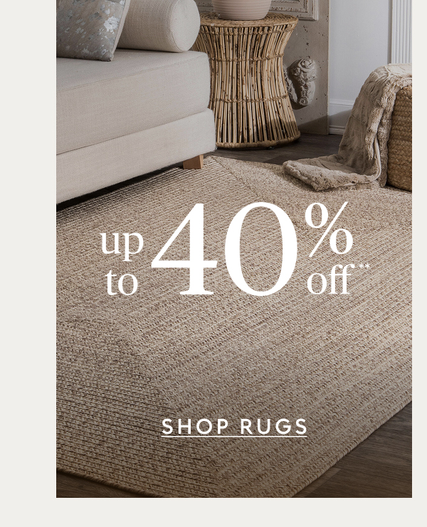 Rugs up to 40% off**